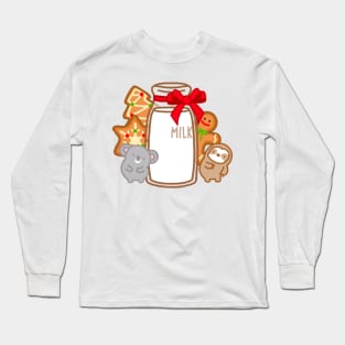 Cute Christmas Milk and Cookies Long Sleeve T-Shirt